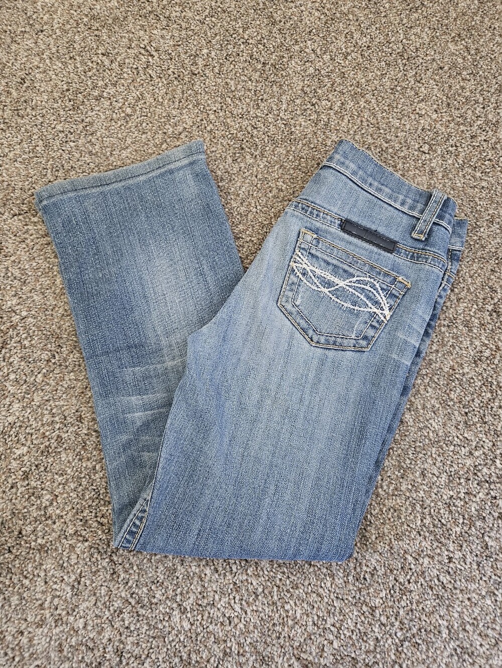 Cowgirl Tuff Light Wash Mid Rise Bootcut Girls Jeans Size 11